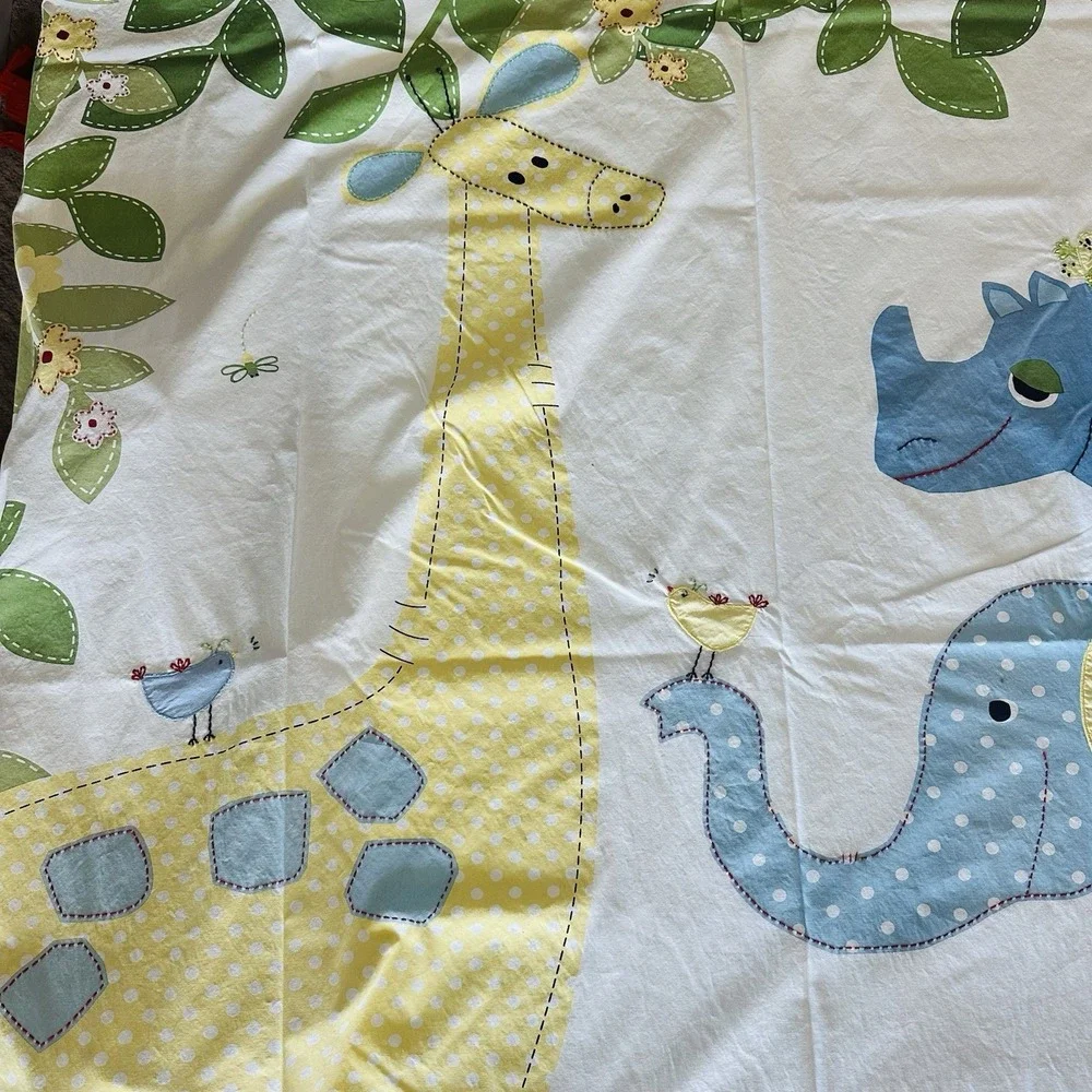 Pottery Barn Kids 100% Cotton Shower Curtain with Animal Appliqués